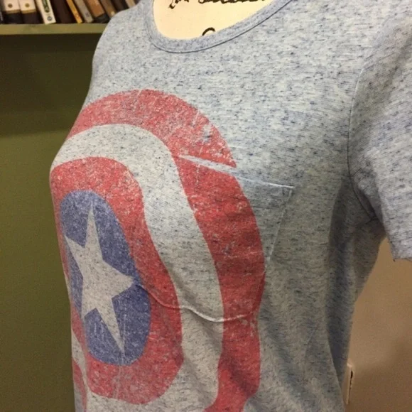 Marvel Captain America Blue Graphic Burnout Tee - Picture 4 of 7